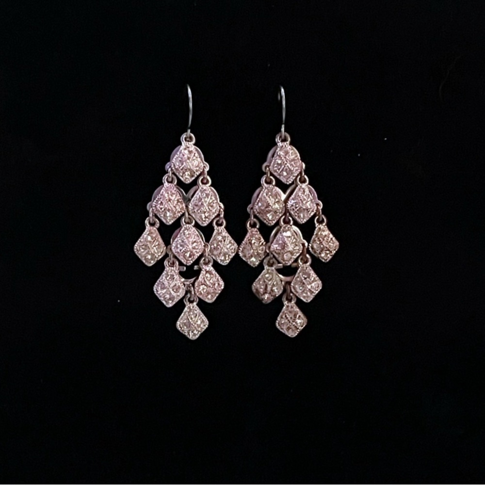 Sterling Silver Long Chandelier Earrings
